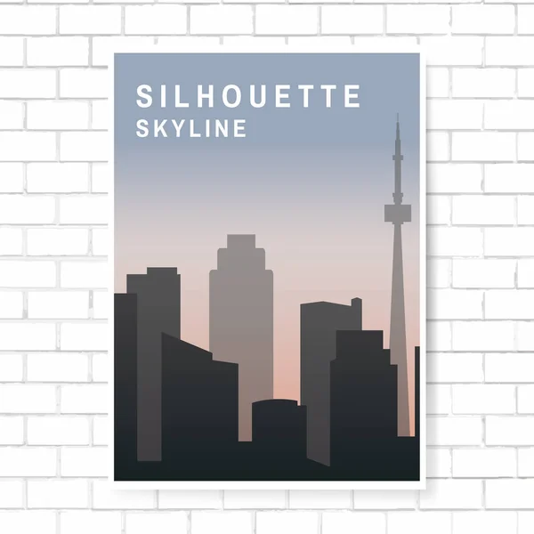 Silueta Skyline Cartel Plantilla Vector — Vector de stock