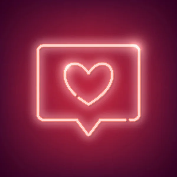 Neonrosa Licht Valentinstag Symbol Auf Dem Hintergrund — Stockvektor