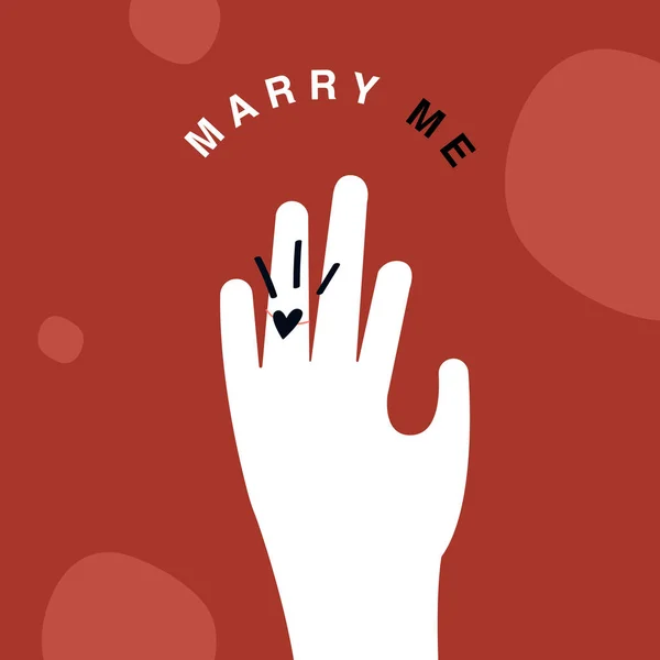 Dia Dos Namorados Casamento Proposta Caráter Vetor — Vetor de Stock