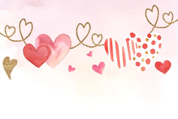 Valentine Day Fond Aquarelle Style Vecteur — Image vectorielle