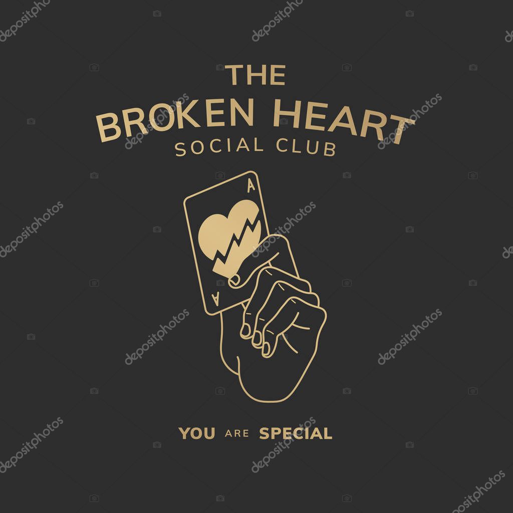 The broken heart social club logo vector
