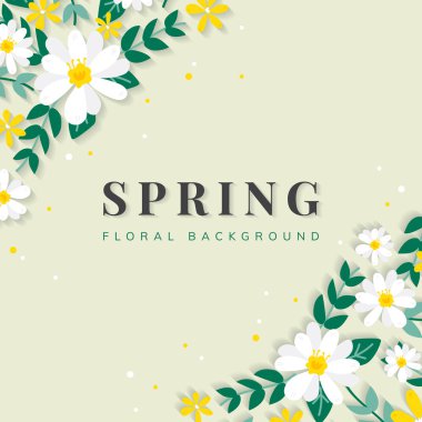 Bahar çerçeve çiçek tasarım vektör
