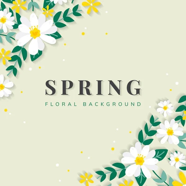 Spring Floral Frame Design Vector — Stock Vector