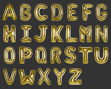 Altın sermaye A-Z alfabe balonlar kümesi