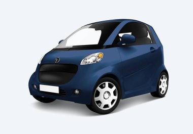 Mavi microcar 3D yan görünüm