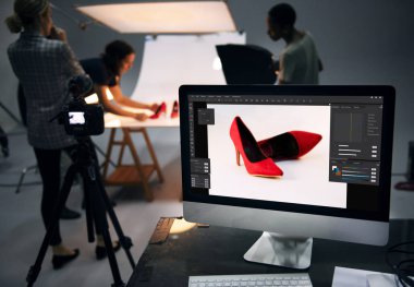 Product photography shoot of shoes clipart