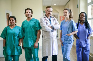 Medical team at a hospital clipart