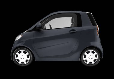 Gri microcar 3D yan görünüm