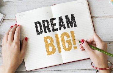 Kadın yazma Dream büyük bir defter