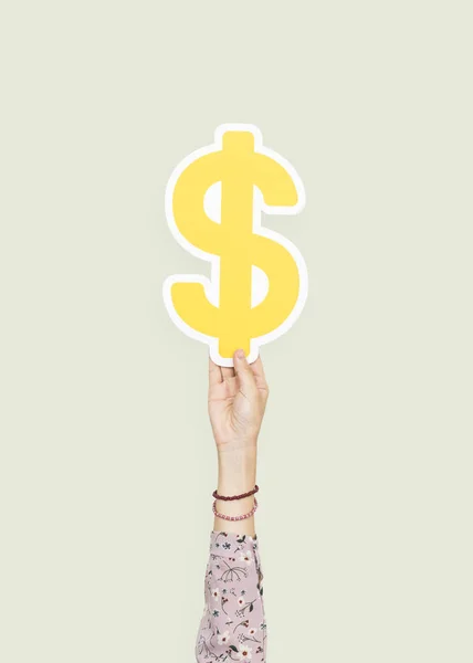 Hand Holding Dollar Sign — Stock Photo, Image