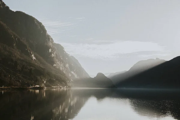 Pohled Fjordu Fjaerland Norsko — Stock fotografie