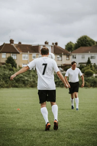 Jogadores Futebol Masculino Campo Futebol — Fotografia de Stock