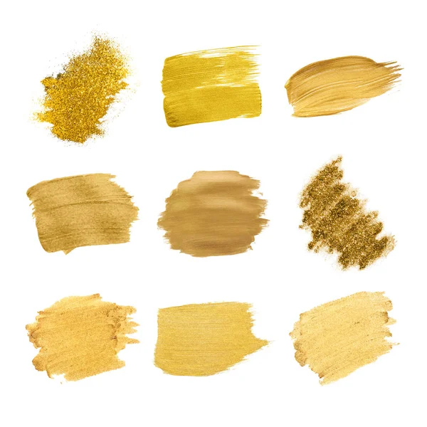 Golden Shimmery Brush Stroke Σήμα Διάνυσμα — Φωτογραφία Αρχείου