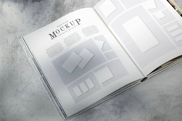 Mockup Del Layout Della Rivista Sul Pavimento — Foto Stock