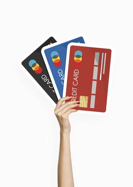 Mão Segurando Clipart Cartão Crédito — Fotografia de Stock