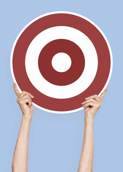 Tangan Memegang Clipart Ikon Target — Stok Foto