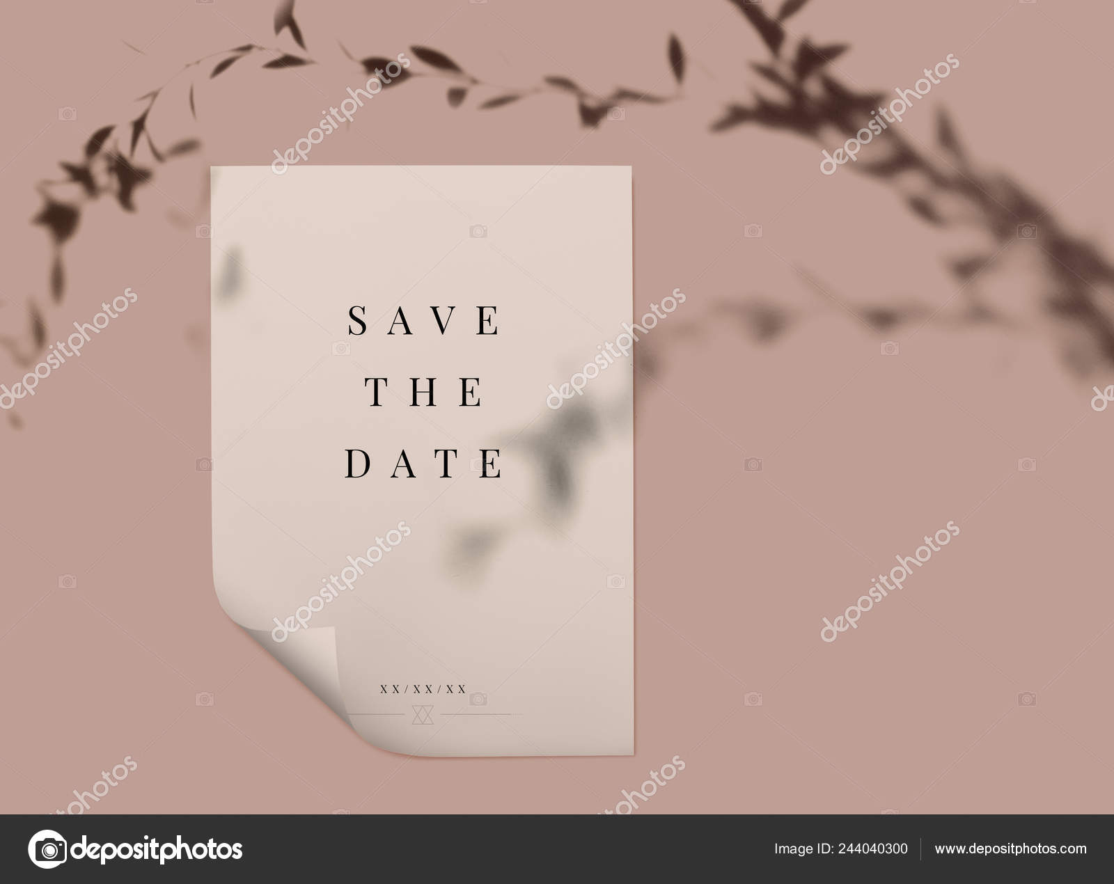 Date Wedding Invitation Card Mockup Stock Photo C Rawpixel