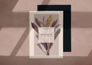 Çiçek kartı mockup kullanıma hazır