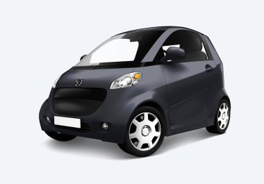 Gri microcar 3D yan görünüm