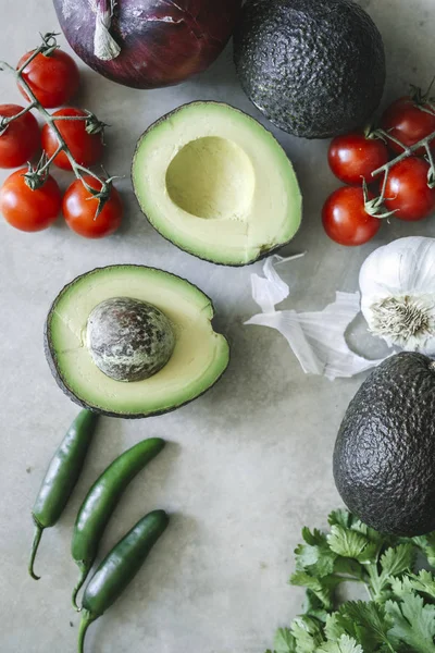 Ingredients Fresh Guacamole Food Photography Recipe Idea — Stock Photo, Image