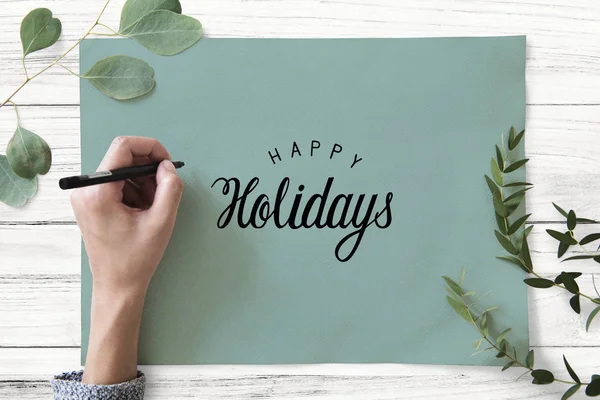 Happy Holidays Greeting Design Mockup — Stock Photo, Image