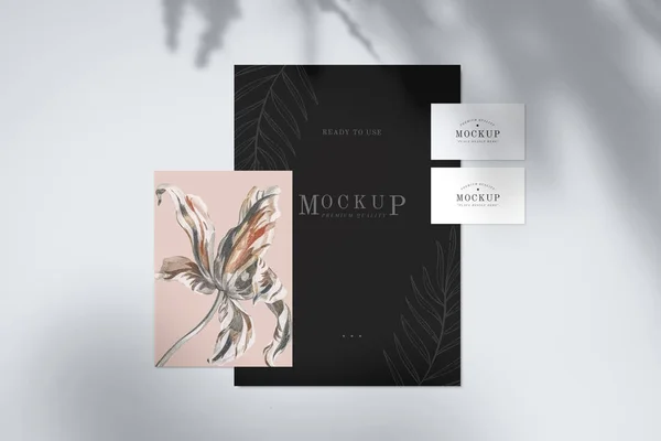 Floral Corporate Materials Mockup Set — Stock Photo, Image