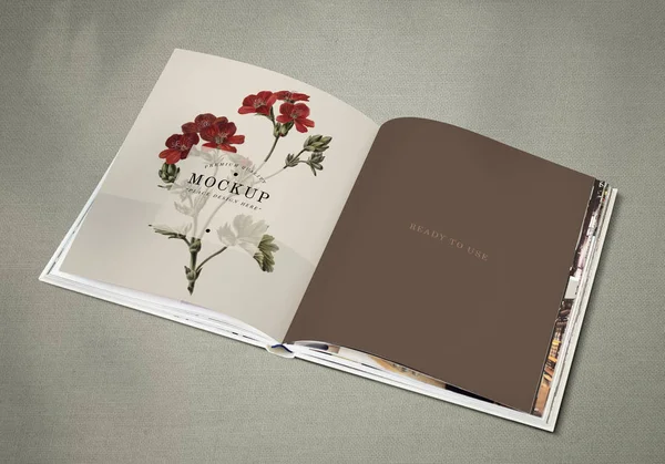 Floral Tijdschrift Mockup Met Lege Ruimte — Stockfoto