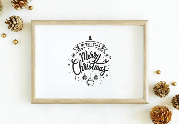 Merry Christmas Illustration Frame Mockup — Stock Photo, Image