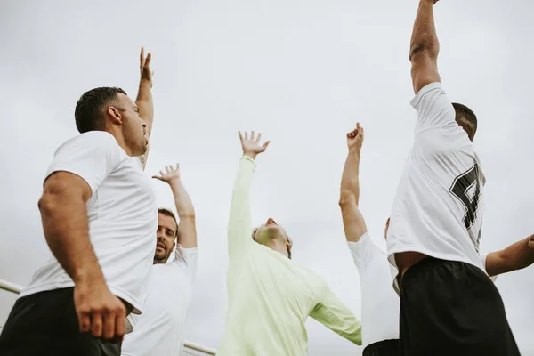 Fotbollsspelare Och Team Spirit Koncept — Stockfoto