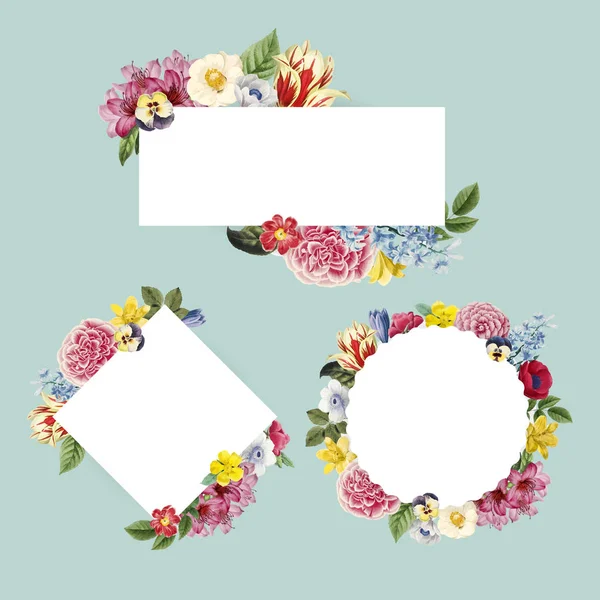 Leeg Floral Frame Ontwerpconcept — Stockvector