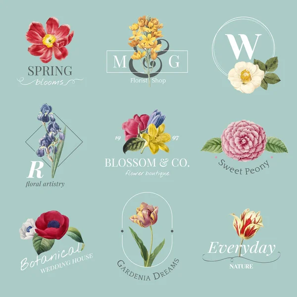 Concepto Diseño Marco Floral Blanco — Vector de stock