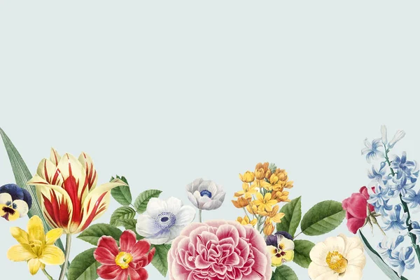 Κενό Πλαίσιο Floral Σχεδιασμό Έννοια — Διανυσματικό Αρχείο
