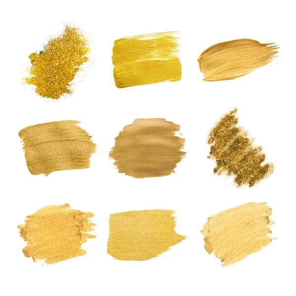 Golden Shimmery Brush Stroke Σήμα Διάνυσμα — Διανυσματικό Αρχείο