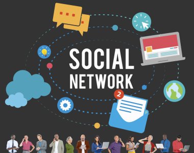 Online Internet kavramı sosyal medya ağ