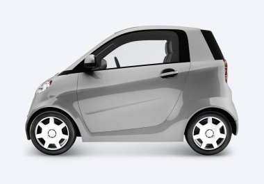 Gümüş microcar 3D yan görünüm