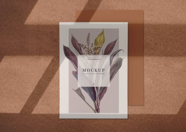 Çiçek kartı mockup kullanıma hazır