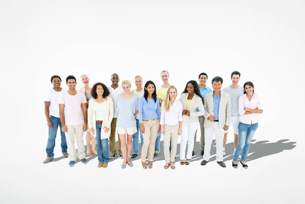 Groep Van Diverse Multi Etnische Vrolijke Mensen — Stockfoto