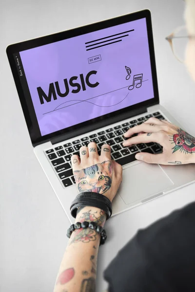 Ouvir Música Entreter Melodia Harmonia — Fotografia de Stock
