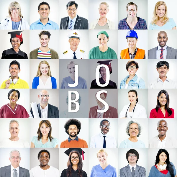 Retrato Ocupaciones Mixtas Multiétnicas Personas — Foto de Stock