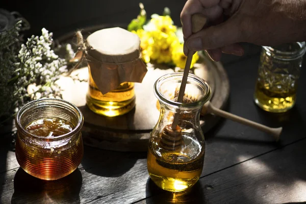 オーガニック蜂蜜食品写真レシピ アイデア — ストック写真