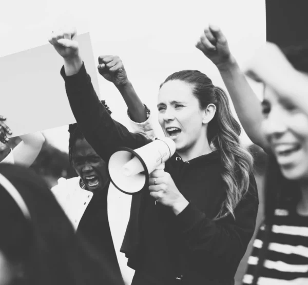 Grupo Mujeres Activistas Protestan — Foto de Stock