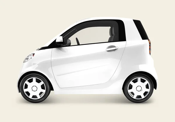 Zijaanzicht Van Een Witte Microcar — Stockfoto