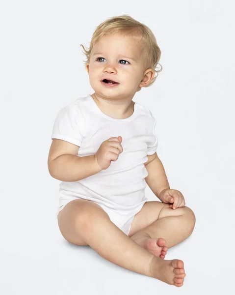 Baby Sitting Floor Studio Stock Image