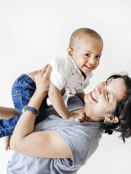 Mother Holding Son Happiness Stock Image