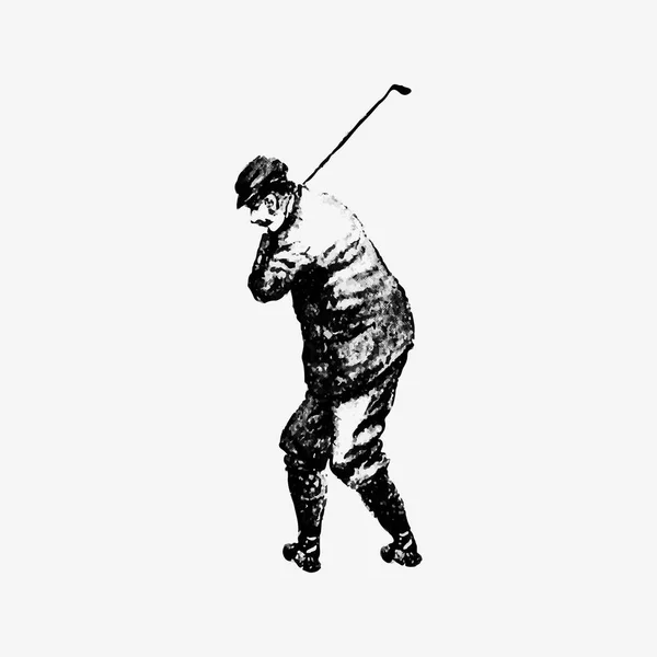 Vintage Golfista Ilustración Vector — Vector de stock