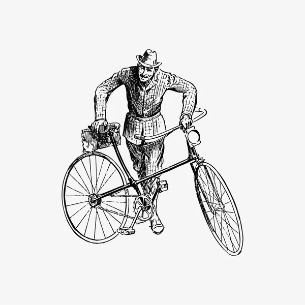 Bicicleta Vector Ilustración Hombre — Archivo Imágenes Vectoriales