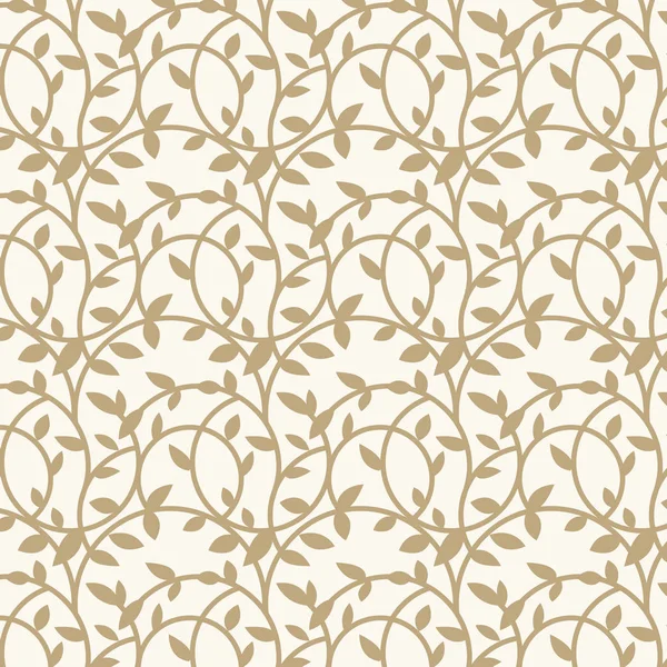 Oro Floral Con Dibujos Vector Fondo — Vector de stock