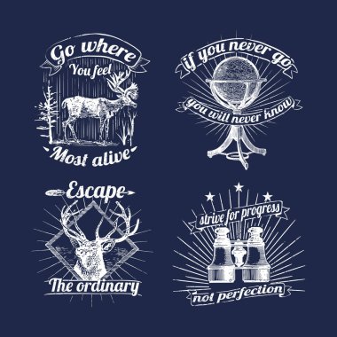 Vintage rozetleri vektör kümesi