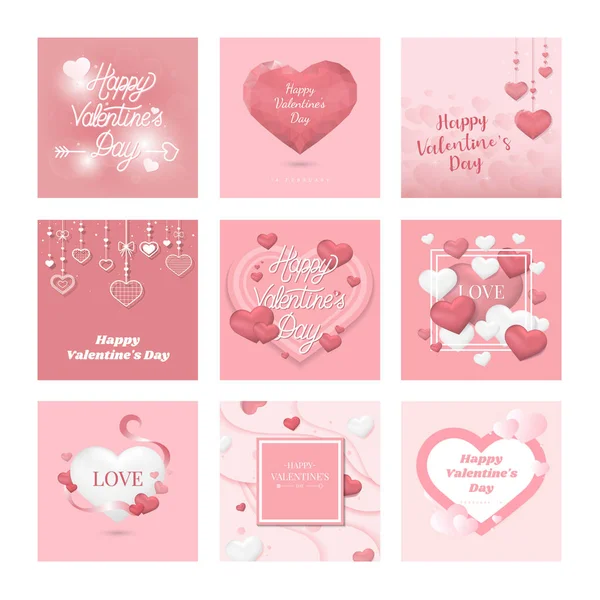 San Valentín Símbolos Iconos Vector Conjunto — Vector de stock