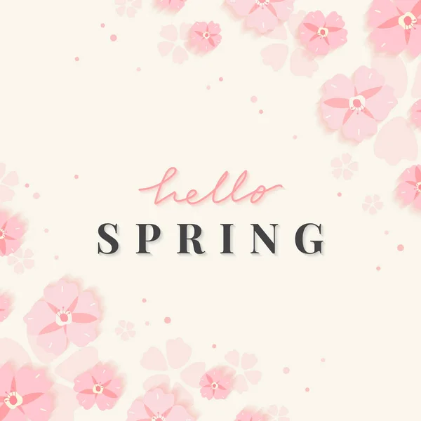 Spring Floral Frame Design Vector — Stock Vector